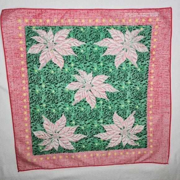 Vintage Christmas Bandana Hankie Lot of 3 USA Made Square 21" Santa Claus - Picture 6 of 12